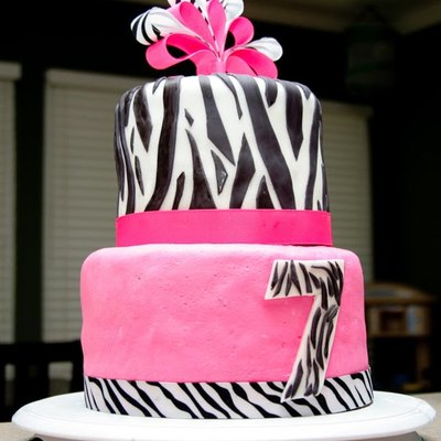 Zebra Pink Birthday Cake