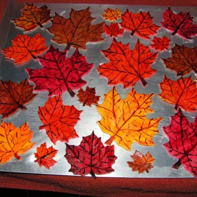 Marshmallow Fondant Maple Leaves