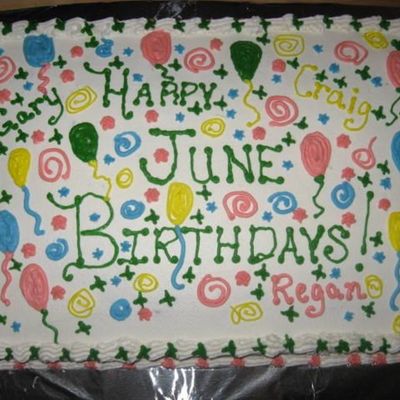 June Group Birthday Cake