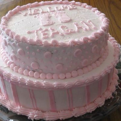 Round Pink Baby Girl Tiered