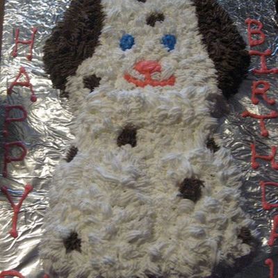Puppy With Spots Birthday Cake