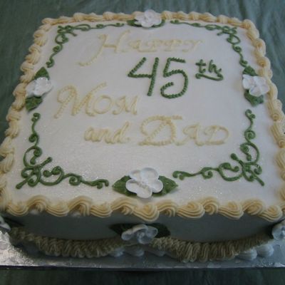 Ivory And Sage Anniversary Cake