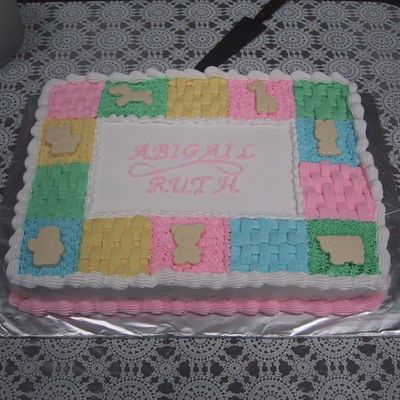 Quilted Frame Shower Cake