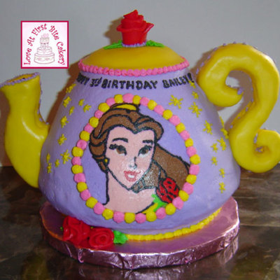 Teapot Cake Featuring Disney's Belle And Aurora