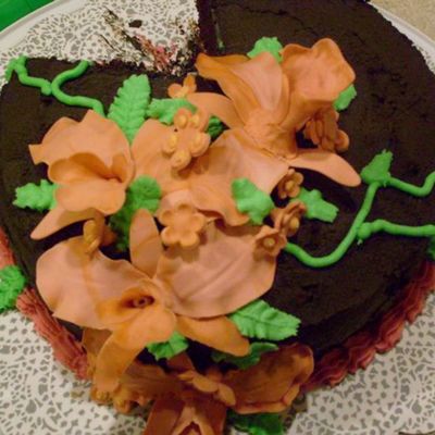 Gumpaste Orchid Cake