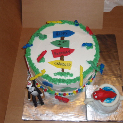 Cat In The Hat 1St Birthday Cake