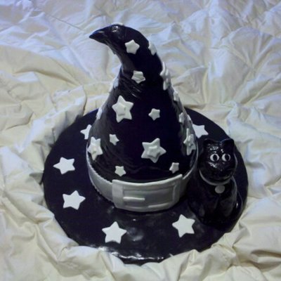 Witch/wizard Hat W/ Kitty Cat