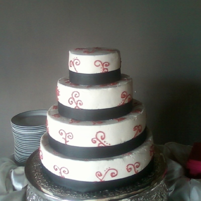 Black, White And Pink Cake