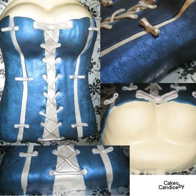 Blue Bridal Shower Corset Top Bustier Cleavage