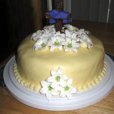 Cross With Easter Lilies