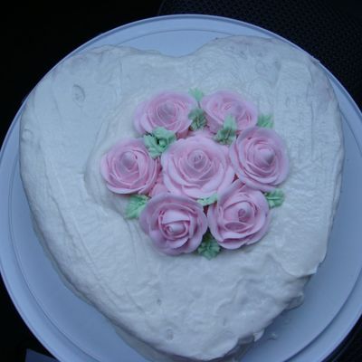 Heart Cake With Royal Icing Roses