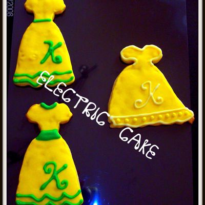 Dress Cookies, Yellow White Green