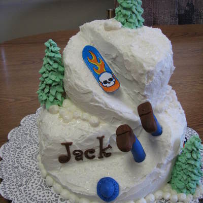 Snowboard Birthday Cake