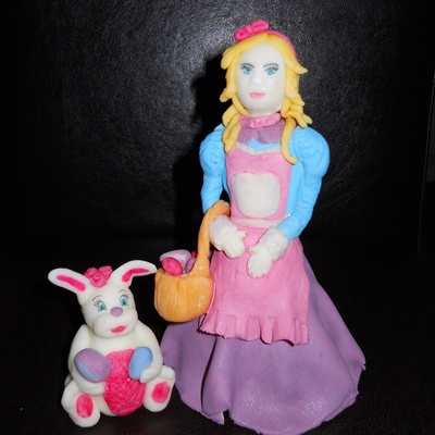 Easter Bunny And A Girl