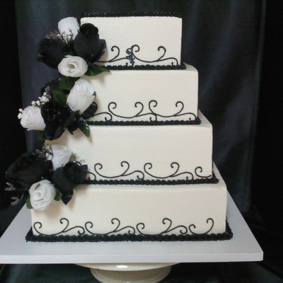 Black And White Wedding Cake