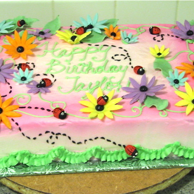 Summer Flowers Sheet Cake