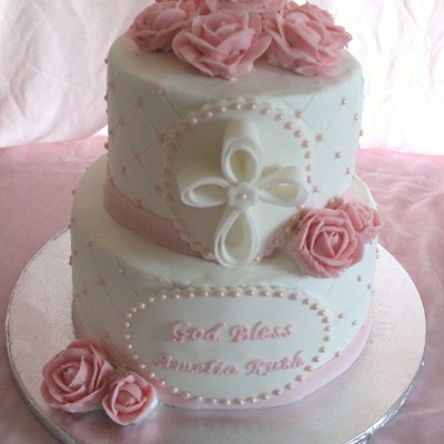 Baptism Cake For Baby Girl