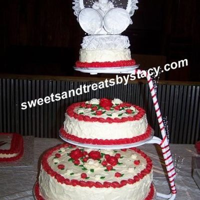 Red & White Wedding Cake