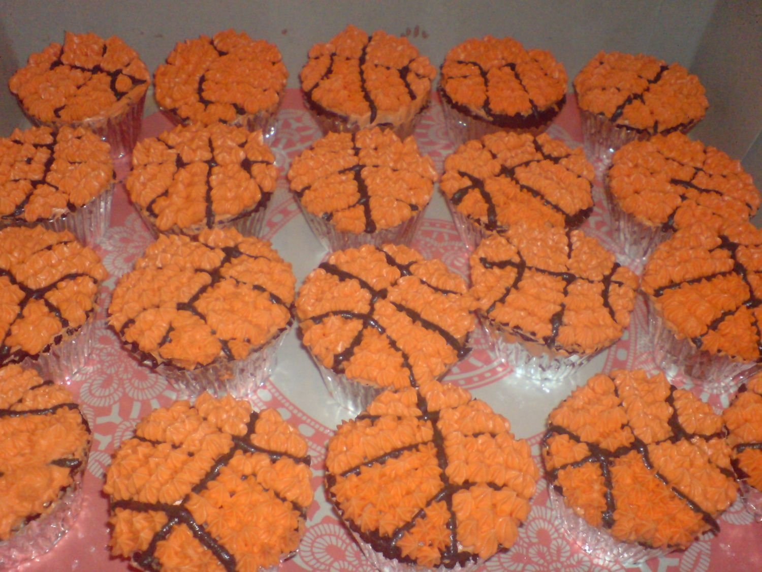 Basketball Cupcakes To Go With A Basketball Cake