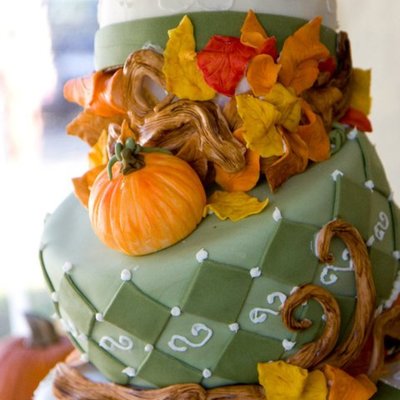 Amanda's Fall Topsy Turvy Wedding Cake