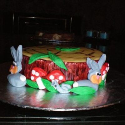 Bunny On A Tree Stump