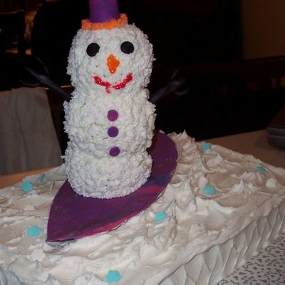 Snowman On Snowboard