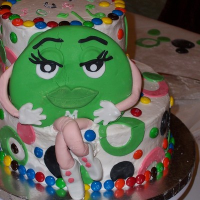 Green M & M Girl Cake