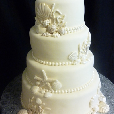 Sea Shells Wedding Cake