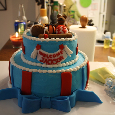 Sports Themed Baby Shower Cake