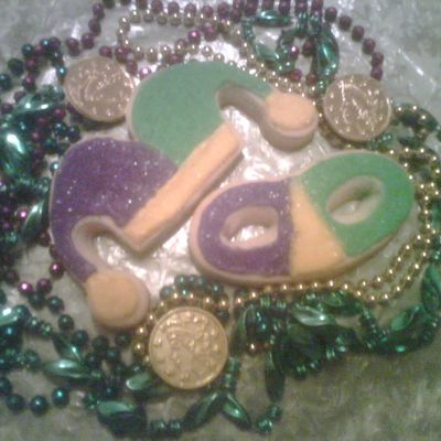 Mardi Gras Jester Hat And Mask Cookies