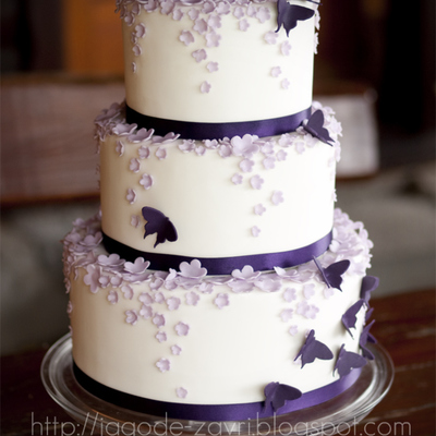Butterfly And Blossom Wedding Cake