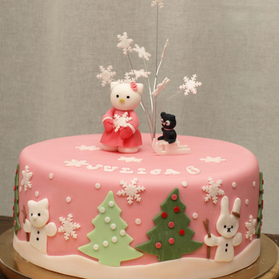 Winter Hello Kitty Cake