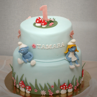 Smurf Birthday Cake