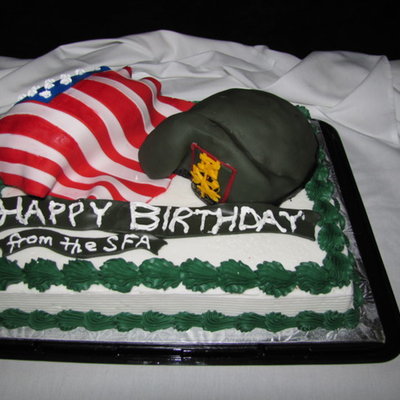 Happy 80Th Birthday Cake For An Honorary Green Beret!