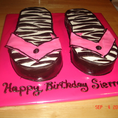 Zebra Striped Flip Flop Cakes