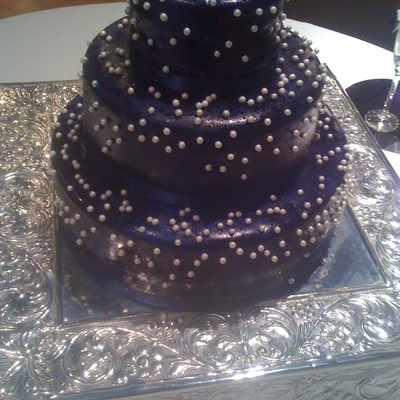 Navy Blue & Pearl Party Cake