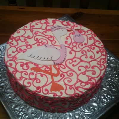 Stork Baby Shower Cake