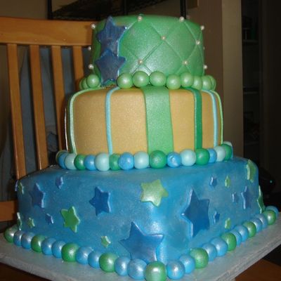 Blue/green Birthday Cake