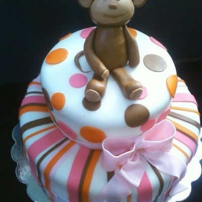 Baby Monkey Shower Cake
