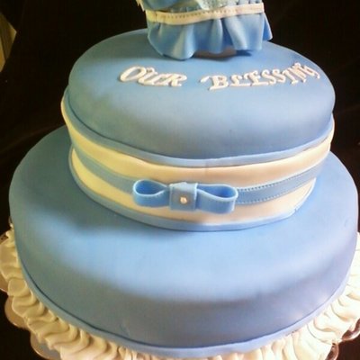 Blue Baby Shower Cake
