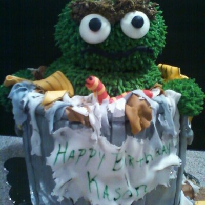3D Oscar The Grouch Birthday Cake