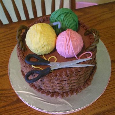 Knitting Basket Cake.