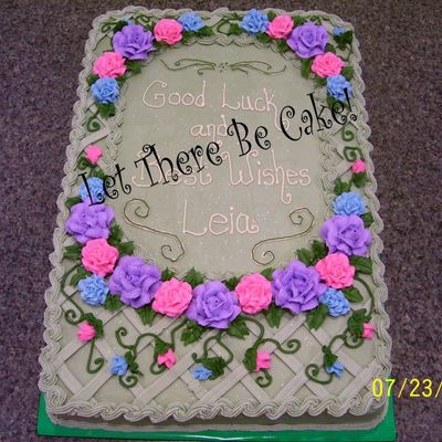 Green Latice With Roses