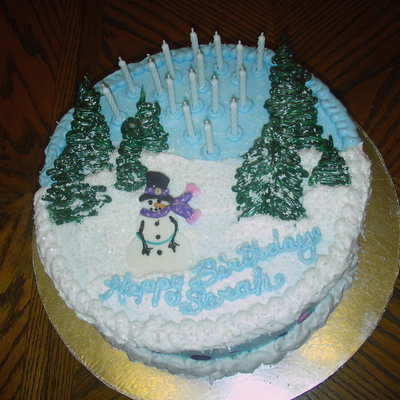 Winter Snowman Birthday Cake