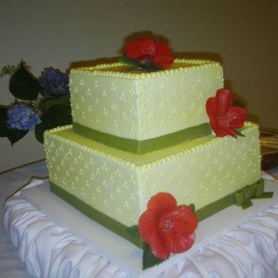 Hibiscus Wedding Cake