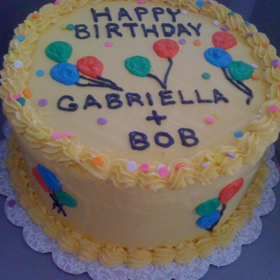 Basic Birthday Cake With Balloons