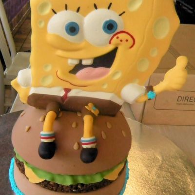Spongebob On Krabby Patty