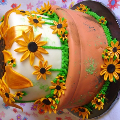 Black-Eyed Susan Thank You Cake