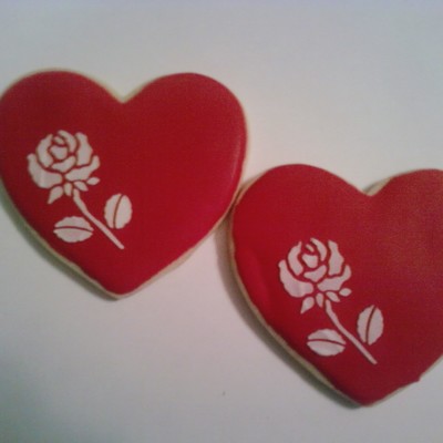 Stenciled Valentine Hearts