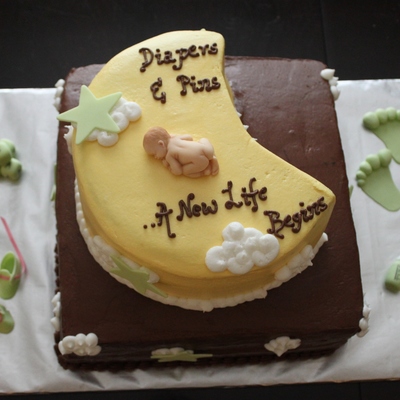 Over The Moon Babyshower Cake